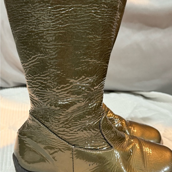 TWIG Girls Green Pink Patent Leather Boots Pink Zipper US 3 1/2 EUR 34 NWOB - Picture 2 of 7